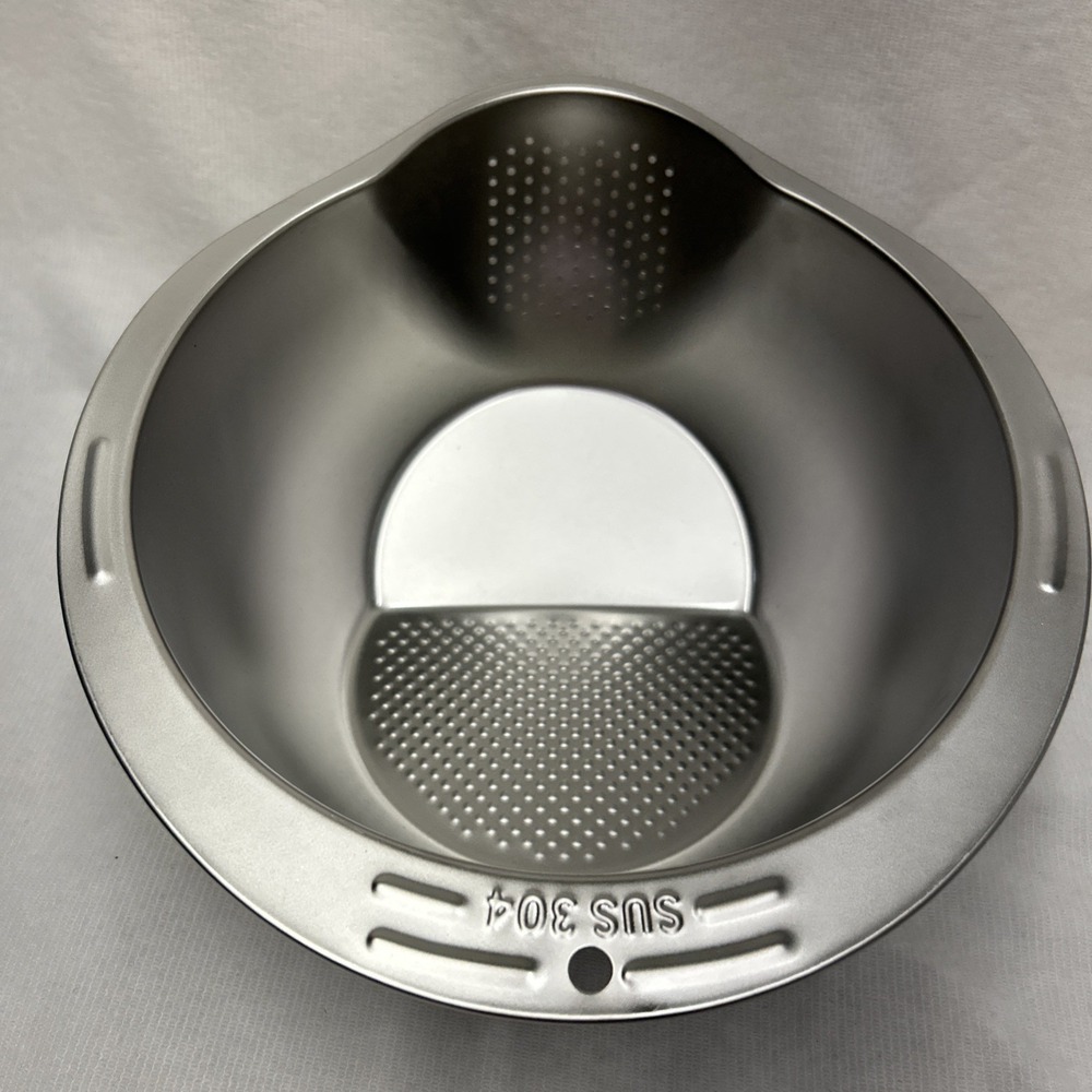 Stainless Steel SUS 304 Rice Vegetable Washing Strainer Drain Bowl Kitchen Tool